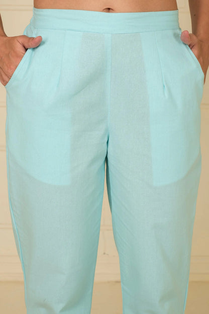Ice Blue Everyday Cotton Pant