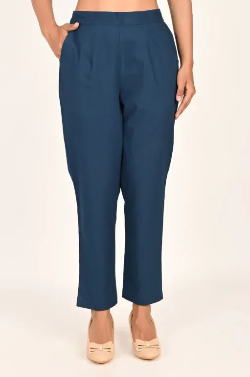 Peacock Blue Everyday Cotton Pant