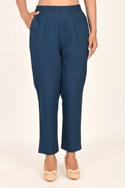 Peacock Blue Everyday Cotton Pant