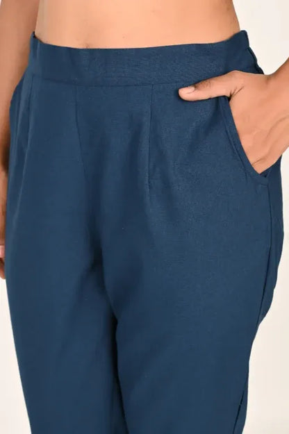Peacock Blue Everyday Cotton Pant