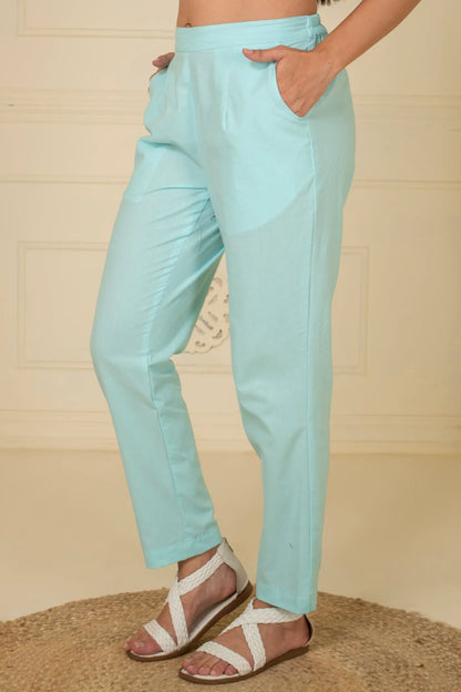 Ice Blue Everyday Cotton Pant