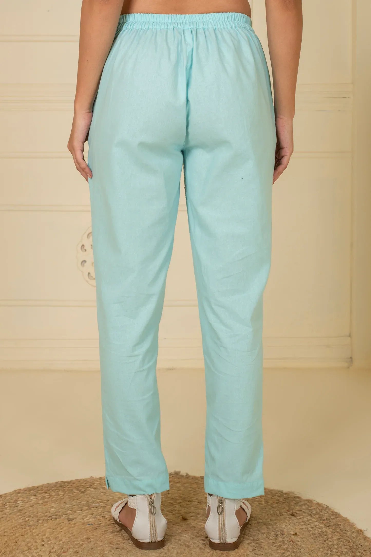 Ice Blue Everyday Cotton Pant