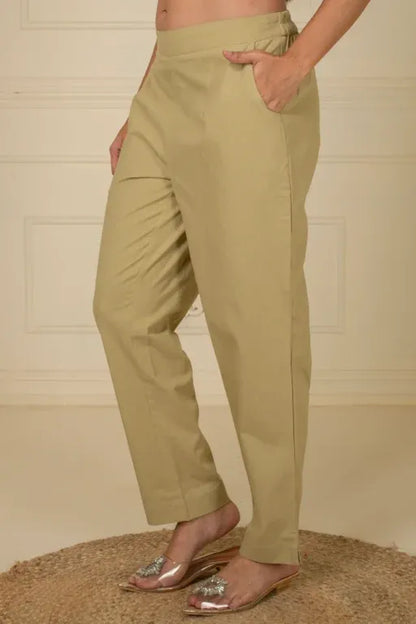 Earthy Brown Wide Leg Cotton Pant