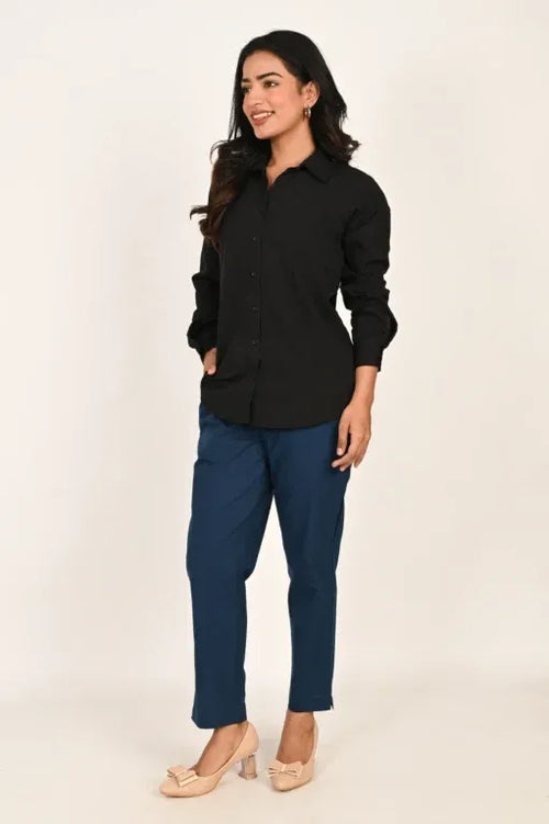 Peacock Blue Everyday Cotton Pant