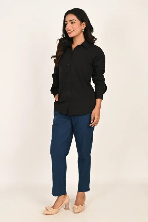 Peacock Blue Everyday Cotton Pant