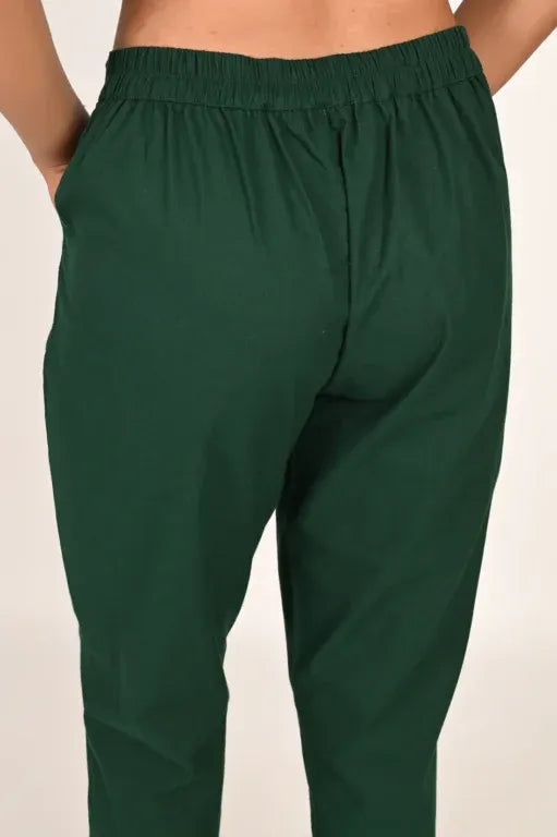 Bottle Green Everyday Cotton Pant